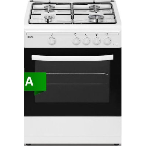 Κουζίνα Υγραερίου Ideal IDCG6400W 55lt με Εστίες Υγραερίου Π60εκ. Λευκή
