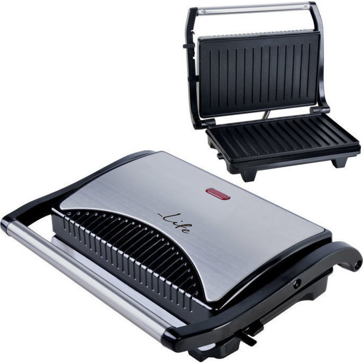 Τοστιέρα Life STG-100 inox με grill πλάκες 700W Τοστιέρες